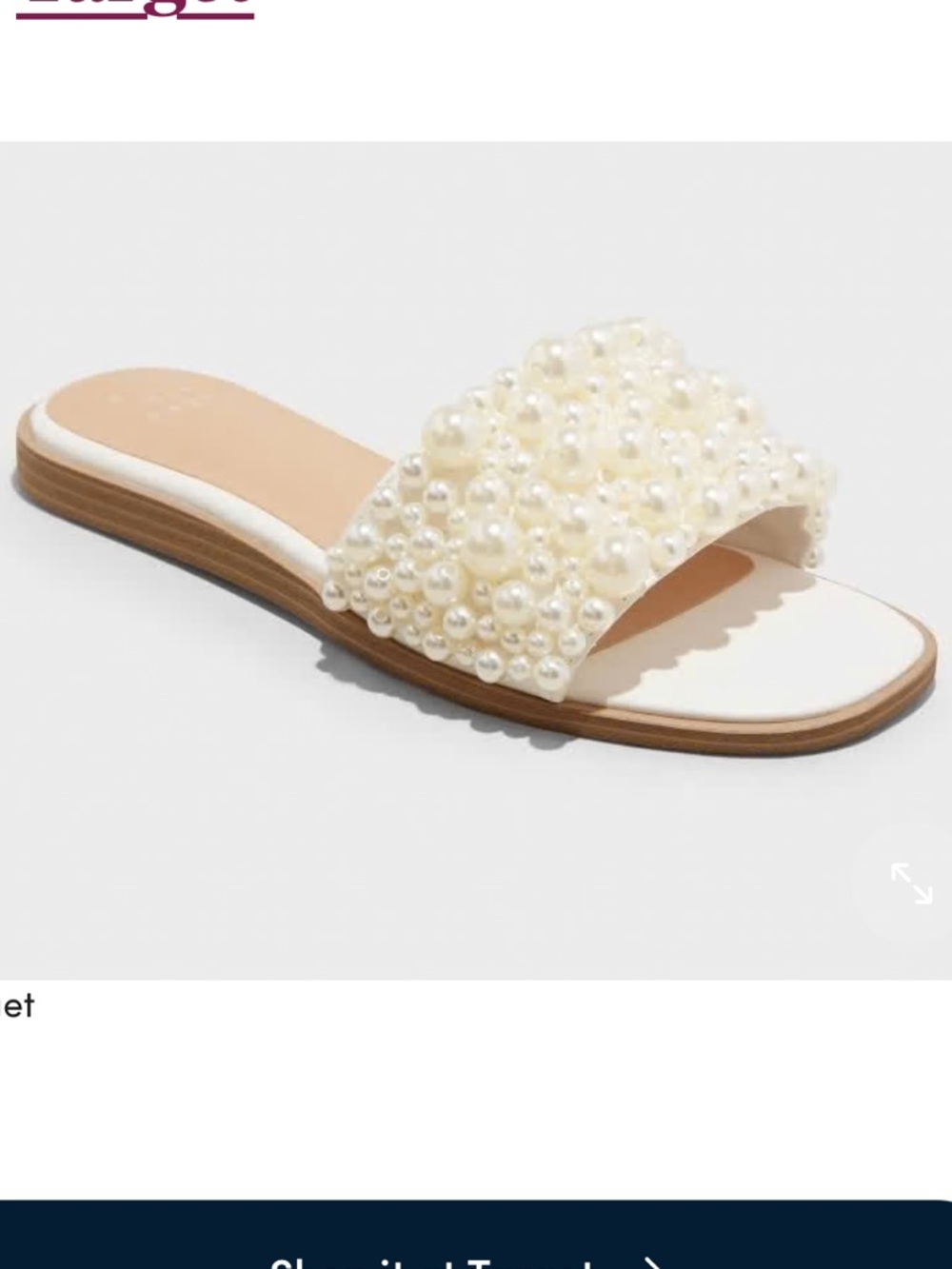 Target A New Day - Jasmine Pearl-Embellished Slide Sandal w/ Memory Foam Insole